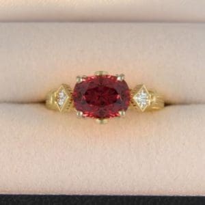 Cherry Garnet East West Ring