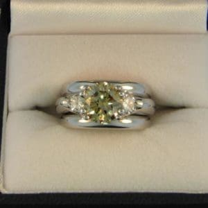 CroppedImage400400 2.2ct champagne diamond wedding set