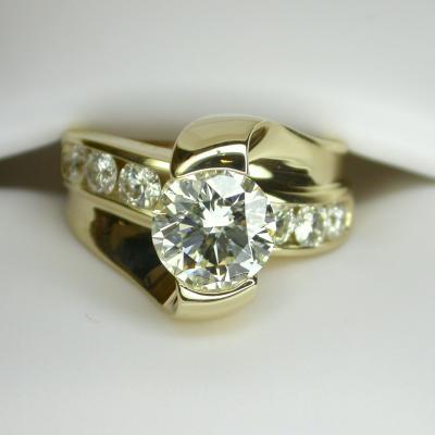 14K Two Tone Gold Tension Set Mens Engagement Ring D-0.82 Rg - Monarch  Jewels Alaska