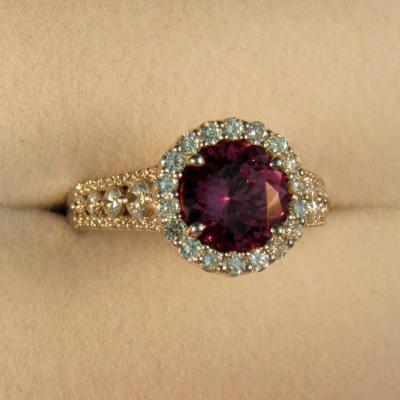 Round Purple Spinel & Diamond Halo Ring | Exquisite Jewelry for Every ...