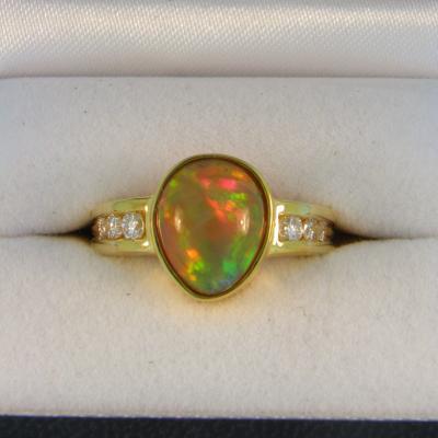 Custom Golden Ethiopian Opal Ring