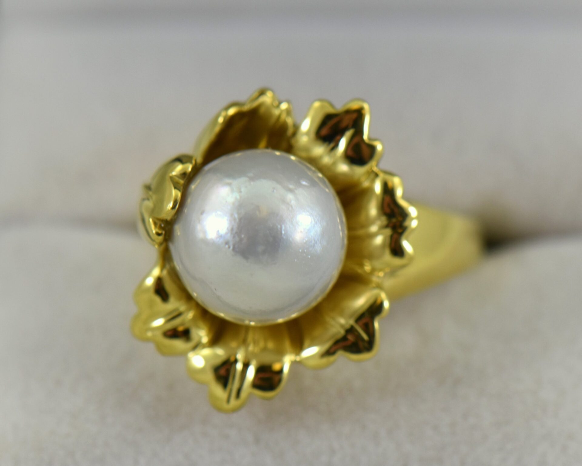Estate 18k Flower Pearl Ring | Exquisite Jewelry for Every Occasion | FWCJ