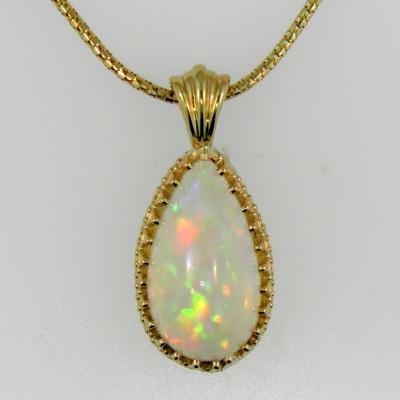 Simple Pear Opal Pendant | Exquisite Jewelry for Every Occasion | FWCJ