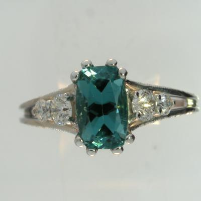 Teal Indicolite Tourmaline Vintage-Style Ring | Exquisite Jewelry for ...