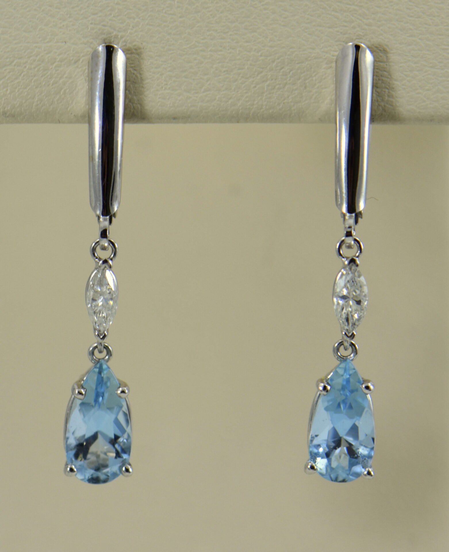 Aquamarine Dangle Earrings with Heirloom Diamonds | Exquisite Jewelry ...