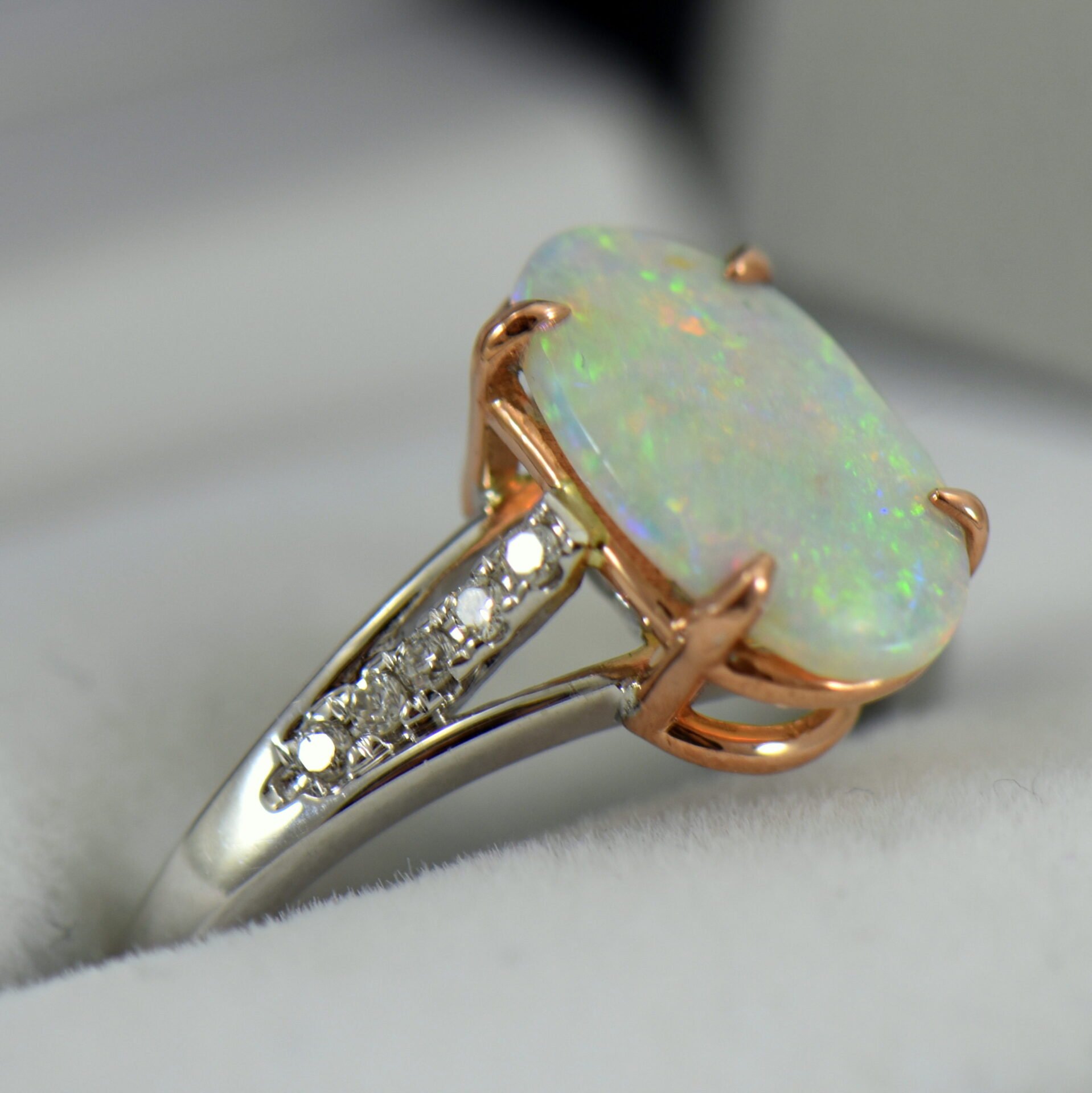 Australian Opal and Diamond Engagement Ring | Exquisite Jewelry for ...