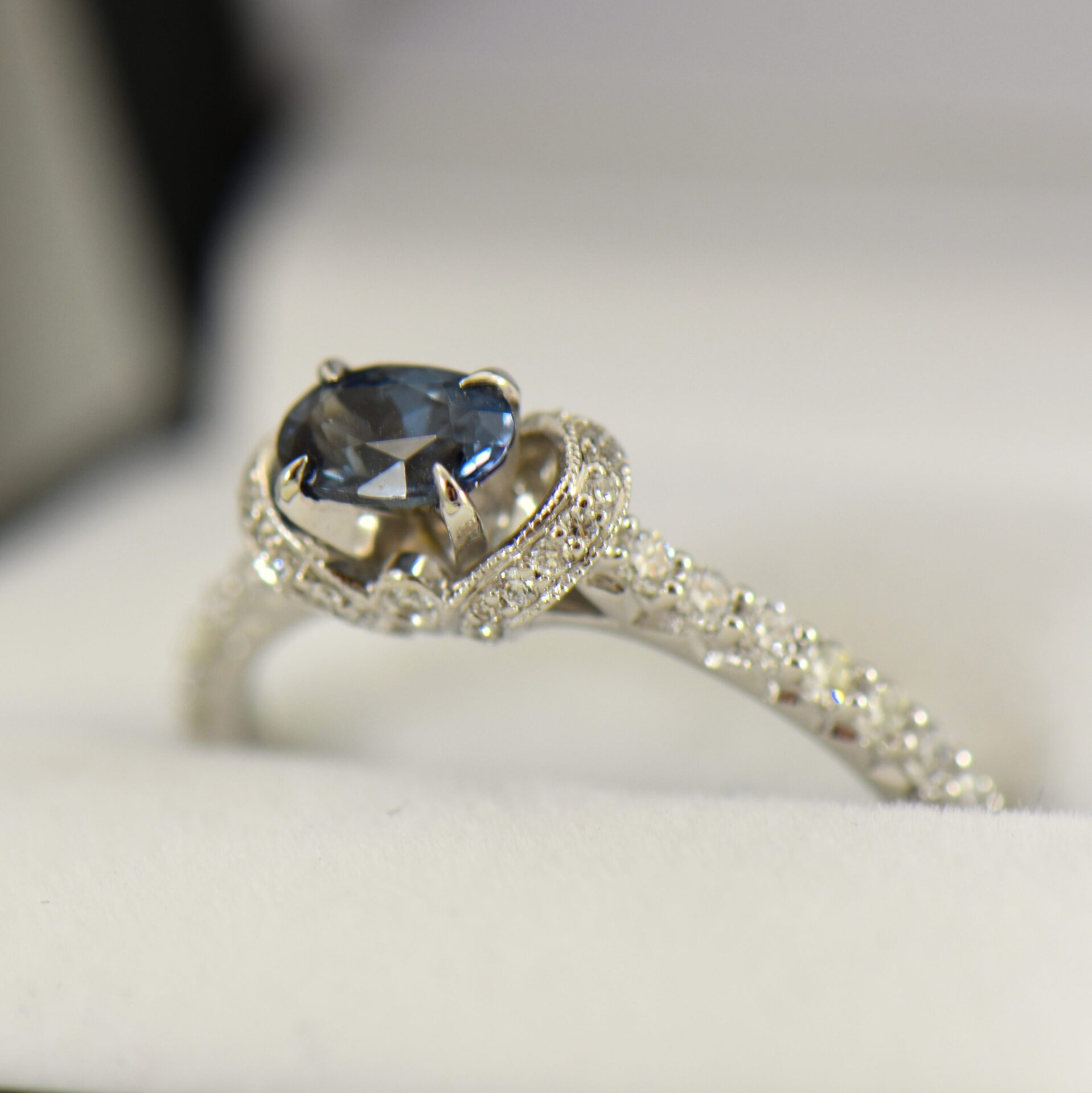 Victorian Old Cut Diamond & Colour Change Sapphire Tiara Ring