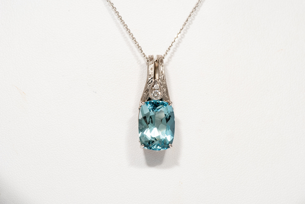 Stunning Cushion Cut Aquamarine Pendant | Exquisite Jewelry for Every ...