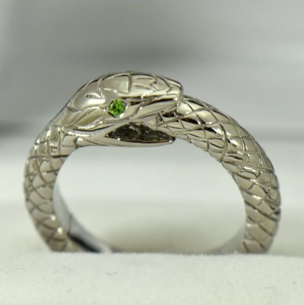 Custom Gent s Snake Ring with Demantoid Eyes 2.JPG