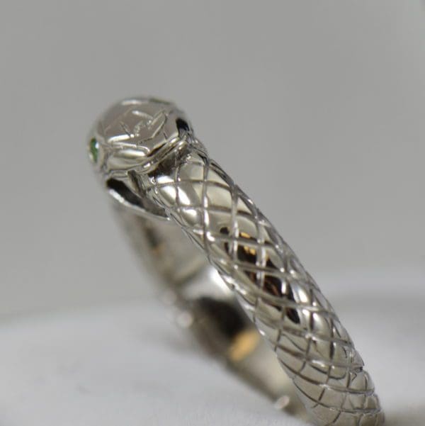 Custom Gent s Snake Ring with Demantoid Eyes 3.JPG