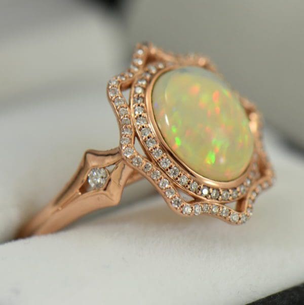 Ethiopian Opal Cocktail Ring Rose Gold