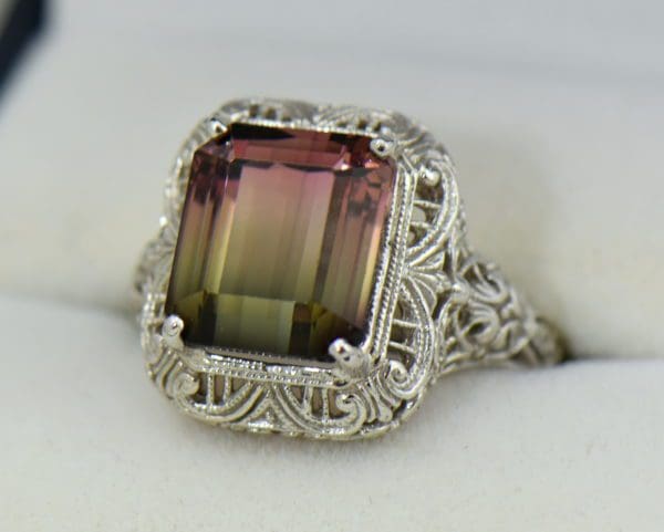 Deco Filigree Ring with Watermelon Tourmaline.JPG