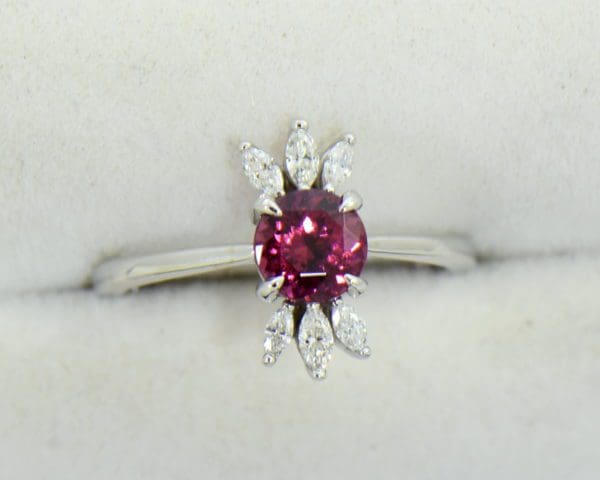 Round Rhodolite Marquise Diamond modern right hand ring 2.JPG