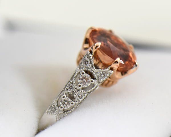 Peachy Pink Imperial Topaz Diamond Ring 2.JPG