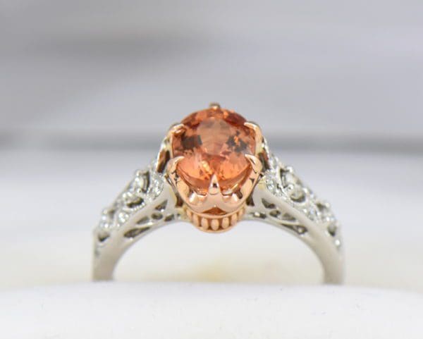 Peachy Pink Imperial Topaz Diamond Ring 4.JPG