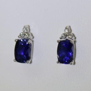 Blue Iolite Diamond Stud Earrings 3.JPG