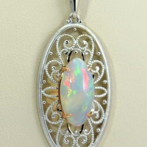 Ethiopian Opal White Gold Filigree Pendant 5.JPG