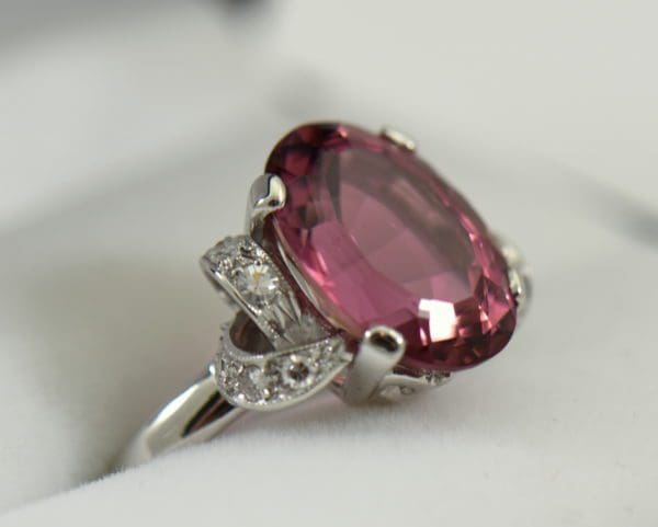 Mid Century Rosy Pink Tourmaline Cocktail Ring 2.JPG