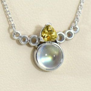 Moonstone Yellow Garnet Necklace in White Gold 2.JPG