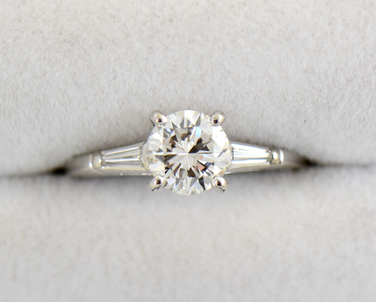1.1 Carat 14K Rose Gold Contemporary Double Row Split Shank Princess Cut Diamond  Engagement Ring (F Color SI1 Clarity Center Stones) | Amazon.com