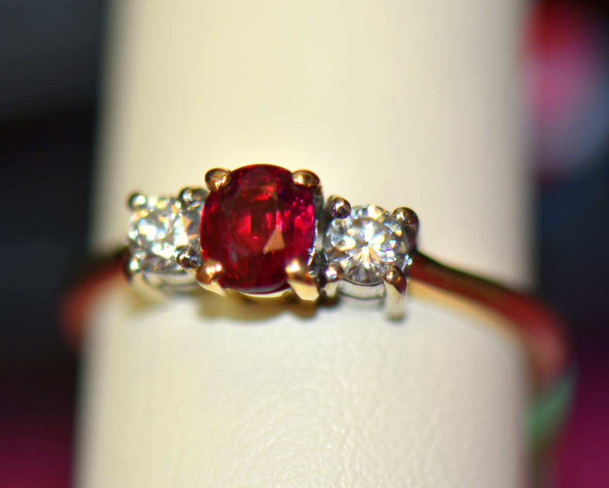 Lab-Grown Round Ruby Solitaire Engagement Ring | Angara