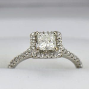 GIA certified .70ct princess cut diamond halo engagement ring 3.JPG