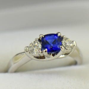 white gold square cushion sapphire diamond three stone ring.JPG