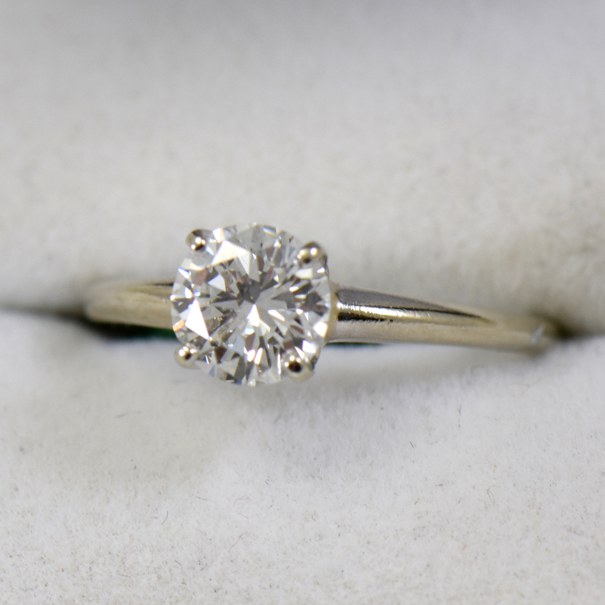 Mid Century Solitaire 1ct Diamond Engagement Ring