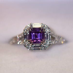 asscher cut orchid purple sapphire engagement ring diamond halo.JPG