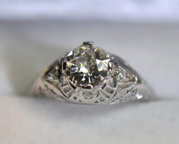 edwardian platinum engagement ring with 1.2ct euro cut diamond 5.JPG