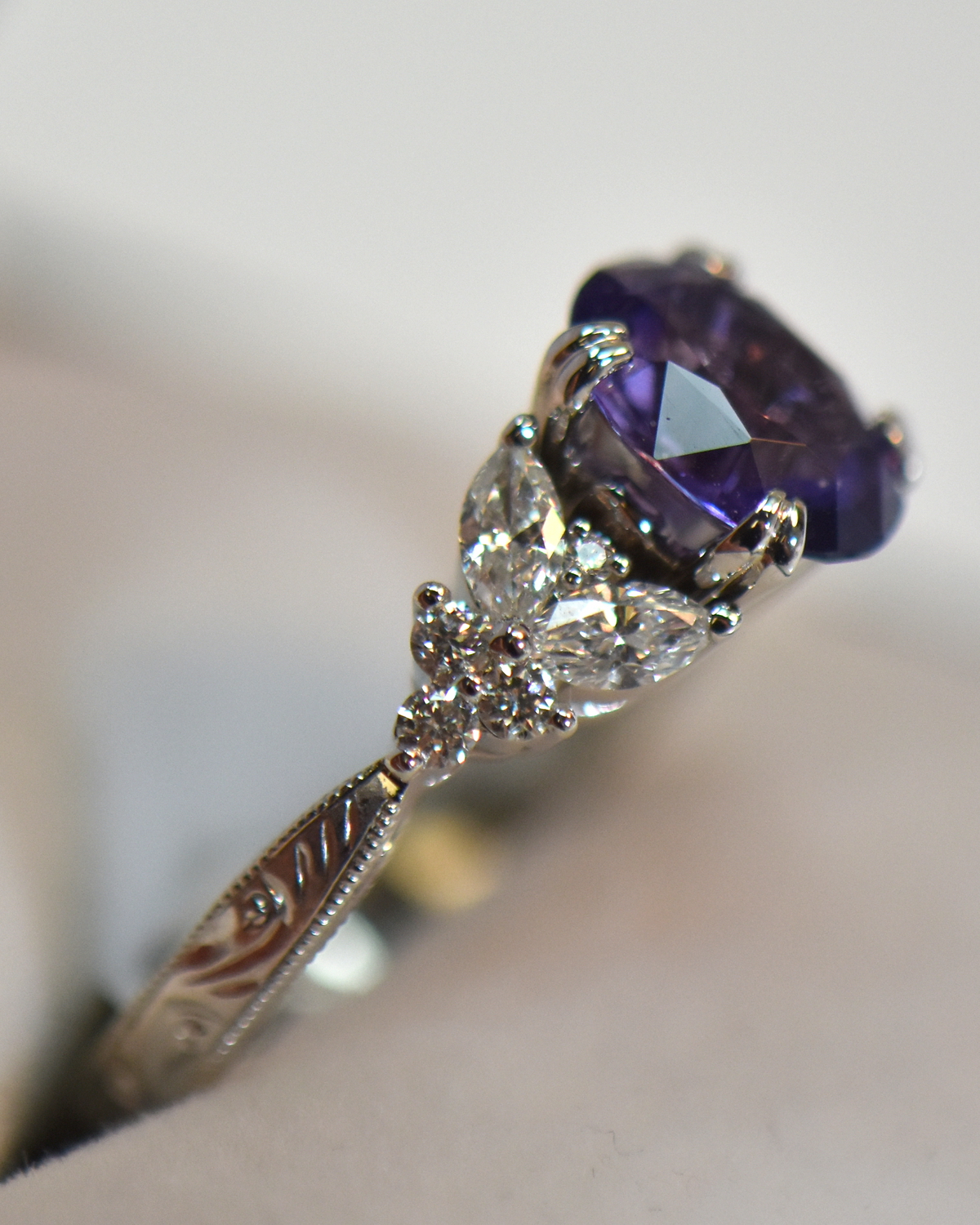 Royal Purple Sapphire & Diamond Engagement Ring | Exquisite Jewelry for ...