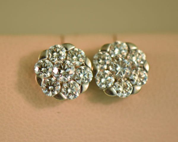 round diamond cluster stud earrings effy vs