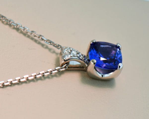 gemmy square cushion cut tanzanite solitaire pendant 2