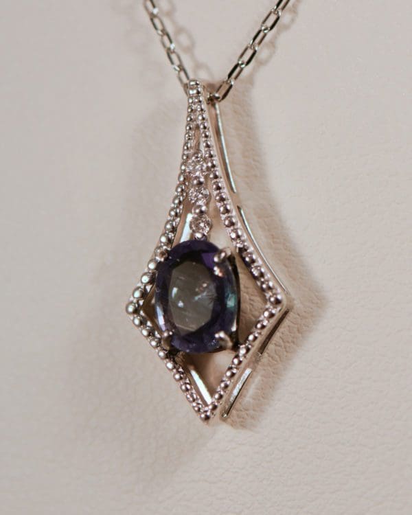 japanese estate platinum natural alexandrite pendant 6