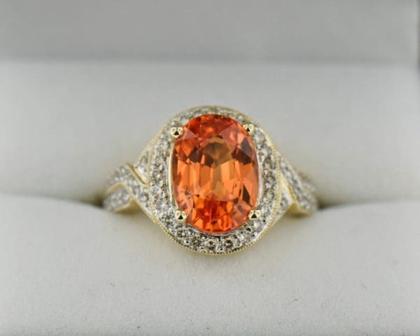 neon mandarin orange spessartite garnet cocktail ring