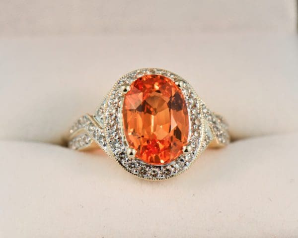 neon mandarin orange spessartite garnet cocktail ring 4