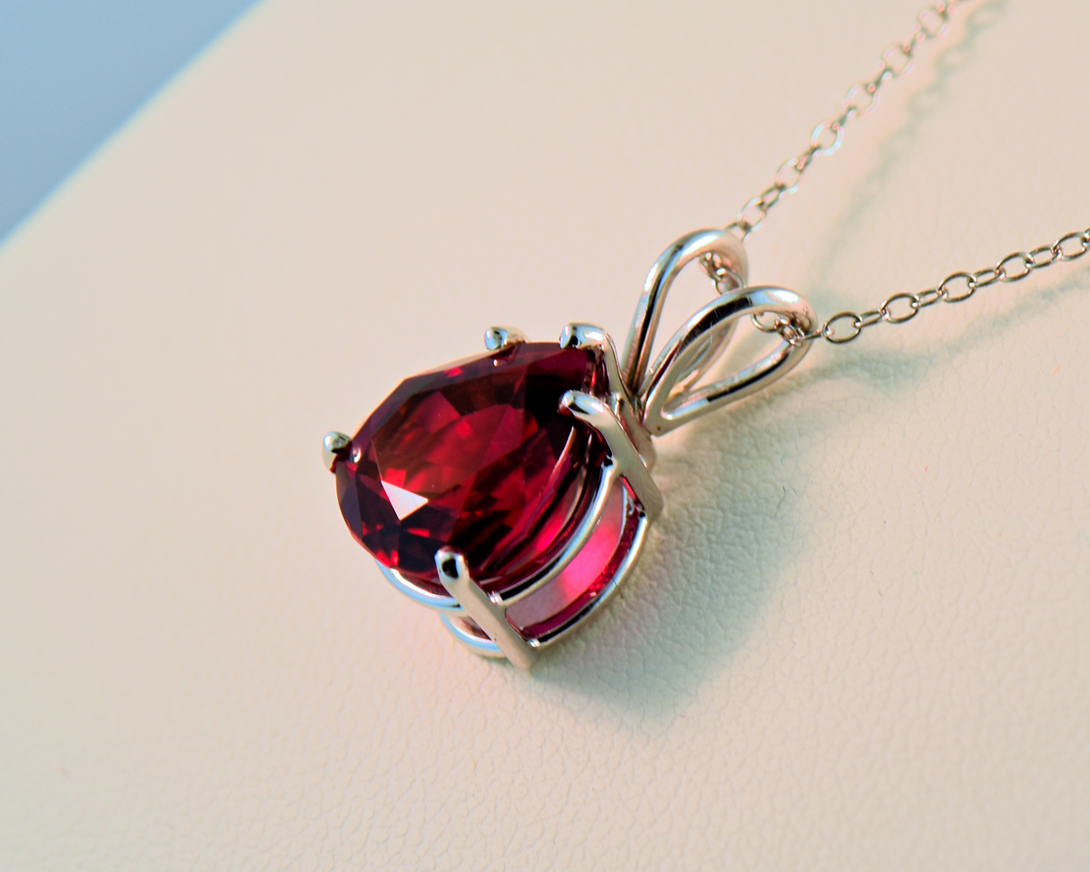 Very rare natural pear shape pinkest red Rubellite pendant set in
