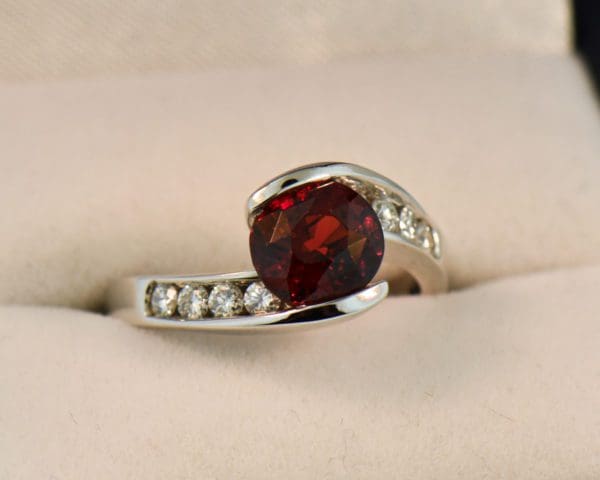 top gem 2ct burma red spinel bypass ring