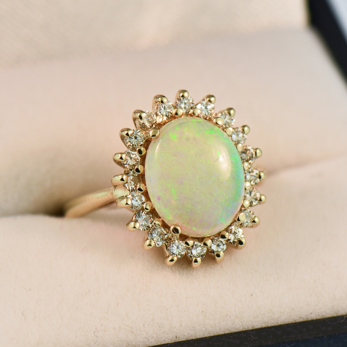 Vintage Opal Diamond Oval Cocktail Ring | Plaza Jewellery English Vintage  Antique Unique Jewellery