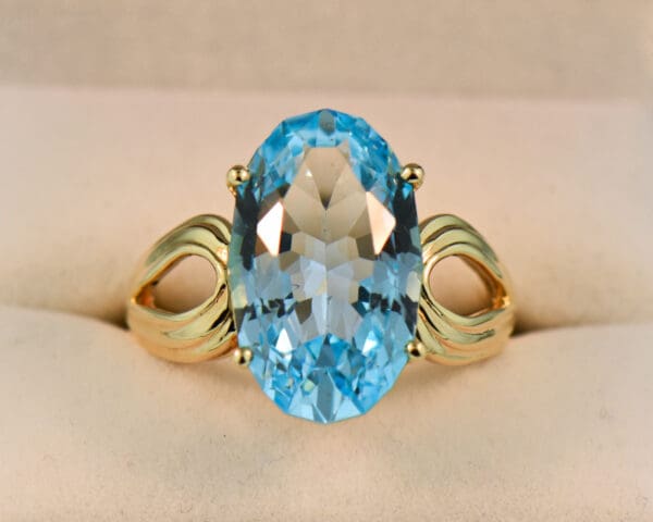 custom cut oval swiss blue topaz cocktail ring 4