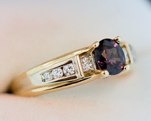 madagascar color change garnet and diamond ring yellow gold 2