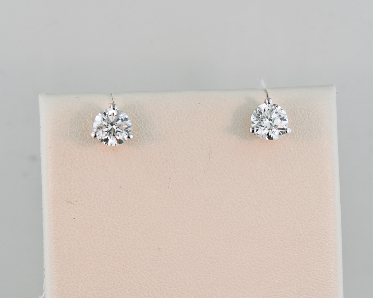 Acest 2.5ct Emerald Halo Lab Diamond Earring | Fiona Diamonds