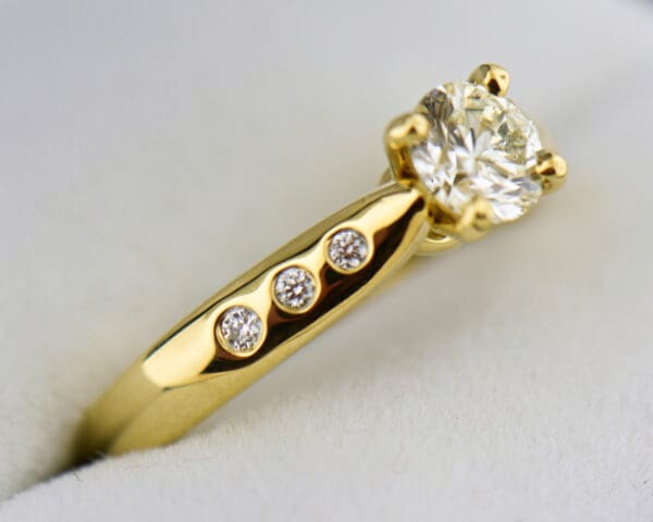 natural diamond engagement ring in classic yellow gold setting 3