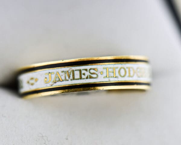 antique georgian memento mori ring enameled gold mourning ring