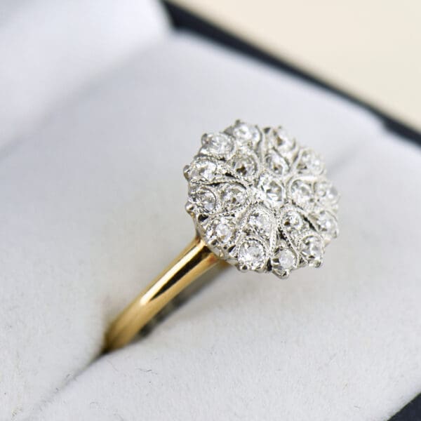 antique old european cut diamond cluster engagement ring 3