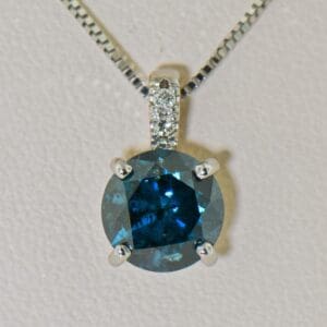 solitaire 2ct blue diamond pendant