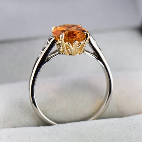 accented solitaire citrine ring with diamond accents 2