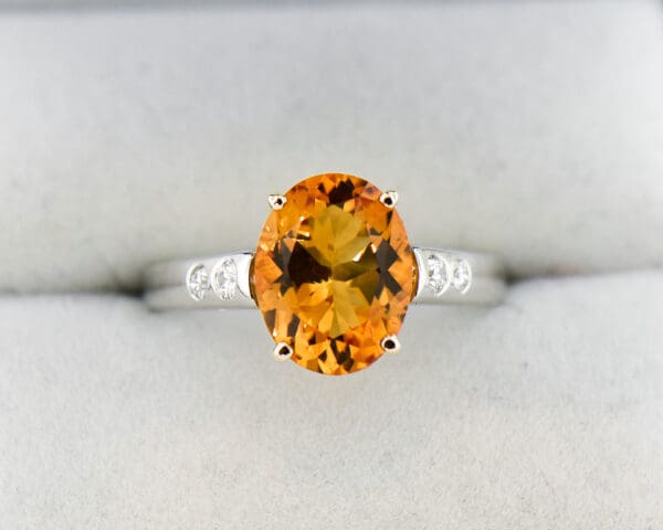 accented solitaire citrine ring with diamond accents