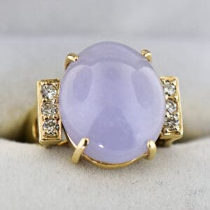 estate lavender jade and diamond ring