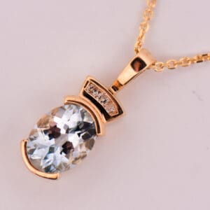 yellow gold aquamarine and diamond pendant and earring set